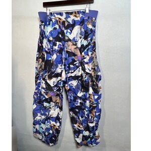 Free People FP Movement Camo Cargo Pants Blue Purple Abstract Baggy XL